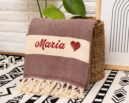 Personalized Blanket, Cotton Anniversary Gift 85" x 80"